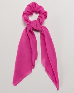 AMARO feminino scrunchie chiffon com lenÇo longo removÍvel, pink