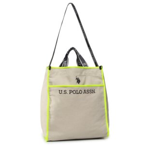 Tasche U.S. POLO ASSN. - Halifax M Shopping Bag BEUHX2832WUY/503 Canvas/Poly Beige/Yellow