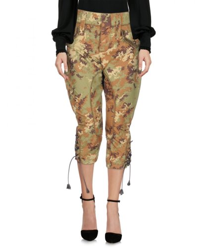 Dsquared2 Womens Military Green Camouflage Cropped Cargo Trousers - Size 10