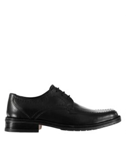 Kangol Mens Glinton Lace Up Shoes Derby Slight Heel Formal Tonal Stitching - Black - Size 11