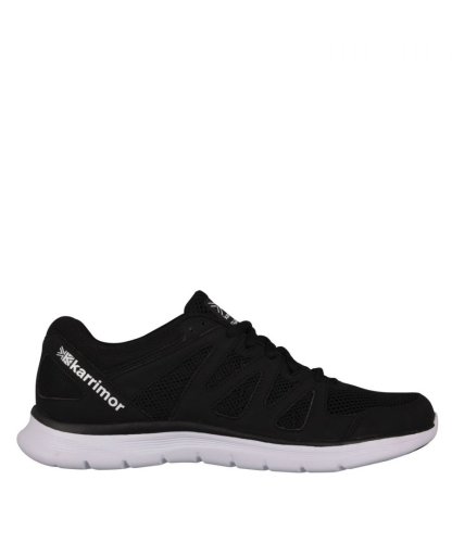 Karrimor Mens Duma Trainers Lace Up Sports Running Cross Training Shoes - Black/White Textile - Size 9