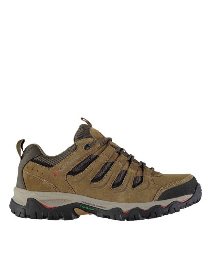 Karrimor Mens Mount Low Walking Shoes Lace Up Treking Hiking Weathertite - Taupe Suede - Size 8