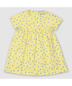 Small Stories Girls Painted Dot Short Sleeve Dress - Yellow - Size 12-18M