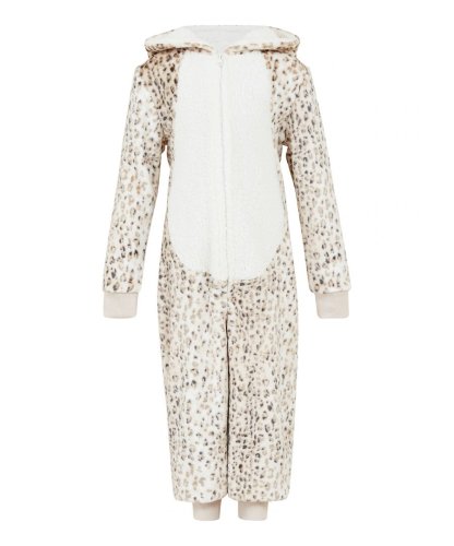 Yumi Girls Leopard Print Luxury Flannel Fleec - Brown - Size 7-8Y