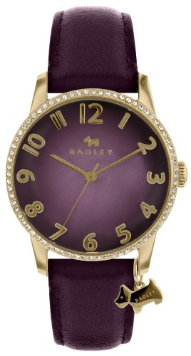 Radley Liverpool Street Purple Leather Gold PVD Stainless Steel Ladies Watch RY2726