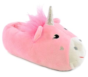Girls Pink Unicorn Slippers - 11/12 UK, Pink