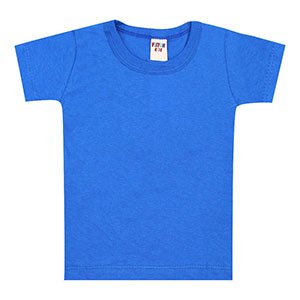 Camiseta Infantil Masculina Manga Curta Meia Malha Azul Royal (4/6/8) - Viston - Tamanho 8 - Azul Royal