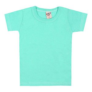 Camiseta Infantil Masculina Manga Curta Meia Malha Verde Água (4/6/8) - Viston - Tamanho 8 - Verde Água