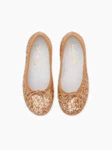 La Coqueta - Gold glitter ballerina shoe