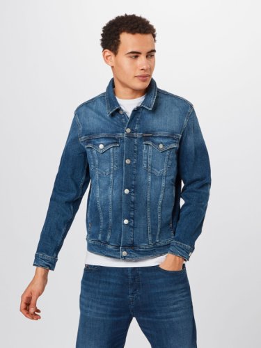 Calvin Klein Jeans Between-season jacket 'FOUNDATION'  blue denim