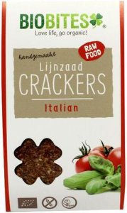 Biobites Raw food lijnzaad cracker Italian 30g