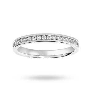 9 Carat White Gold 0.25 Carat Brilliant Cut Half Eternity Ring - Ring Size H.5