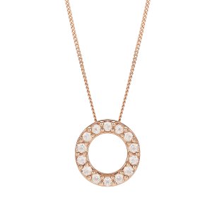 Goldsmiths - 9ct rose gold morganite circle pendant