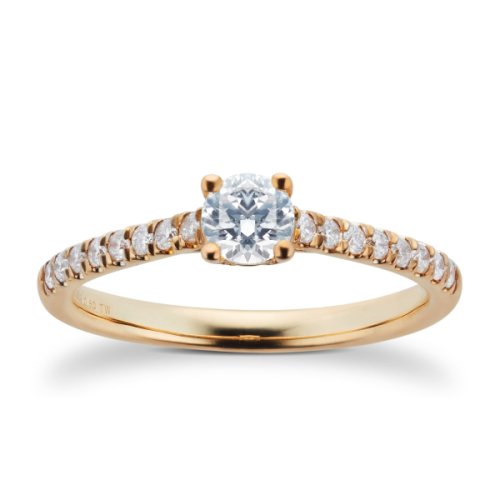 Goldsmiths - 9ct yellow gold 0.50cttw diamond ring - ring size l