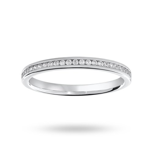 Platinum 0.12 Carat Brilliant Cut Half Eternity Ring - Ring Size J