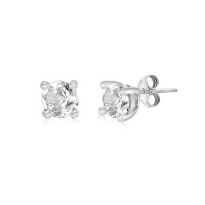 Goldsmiths - Silver april cubic zirconia stud earrings