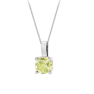 Silver August Lime Cubic Zirconia Pendant