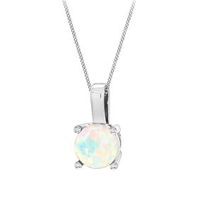 Goldsmiths - Silver october artificial opal pendant