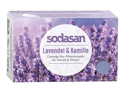 Sodasan Pflanzenölseife Cream Lavendel & Kamille, 100 g