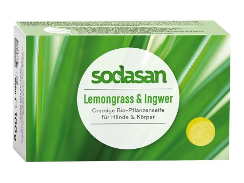 Sodasan Pflanzenölseife Cream Lemongrass & Ingwer, 100 g