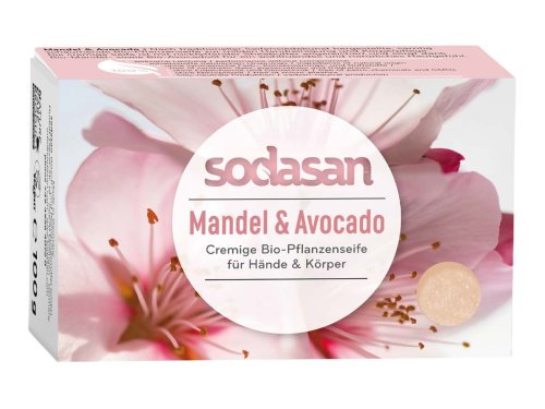 Sodasan Pflanzenölseife Cream Mandel & Avocado, 100 g