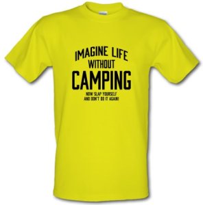 Chargrilled - Imagine life without camping male t-shirt.