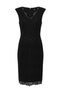 Wallis - Black lace scallop dress, black