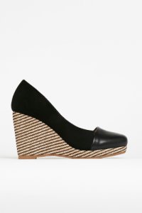 Wallis - Black toecap cover wedge shoe, black