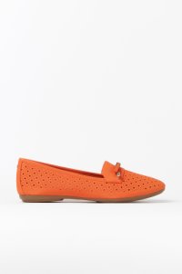 Orange Bow Cut-Out Loafer, Orange