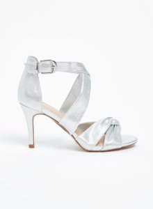 Wallis - Silver strap heeled sandal, silver