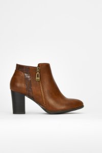 Wallis - Tan side zip boot, tan