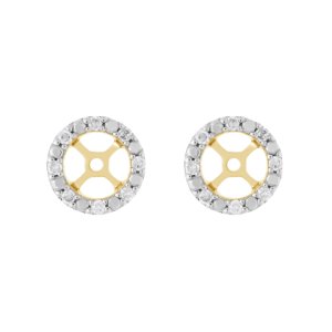 Classic Round Diamond Earring Jacket in 9ct Yellow Gold