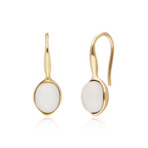 Gemondo - Irregular b gem moonstone drop earrings in yellow gold plated sterling silver