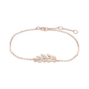 Gemondo - O leaf diamond bracelet in 9ct rose gold