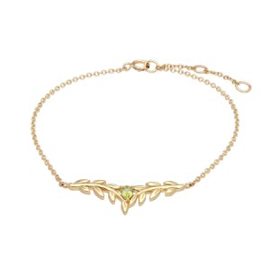 Gemondo - O leaf peridot bracelet in 9ct yellow gold