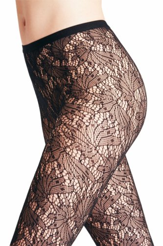 Falke Whirlwind Patterned Tights Colour: Black, Size: S-M