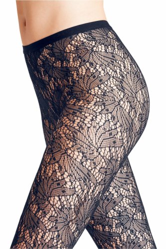 Falke Whirlwind Patterned Tights Colour: Midnight, Size: S-M