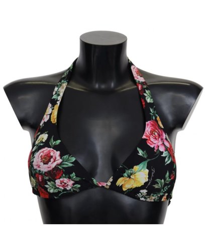 Dolce & Gabbana Zwemkleding Bikinitops voor dames in zwarte bloemenprint