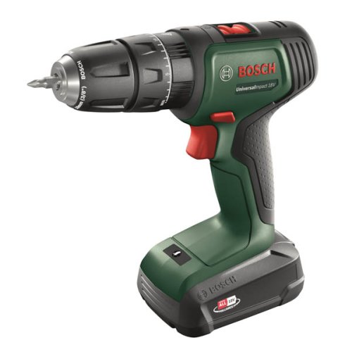 Bosch Universal Impact Drill, 2 Batteries and Charger