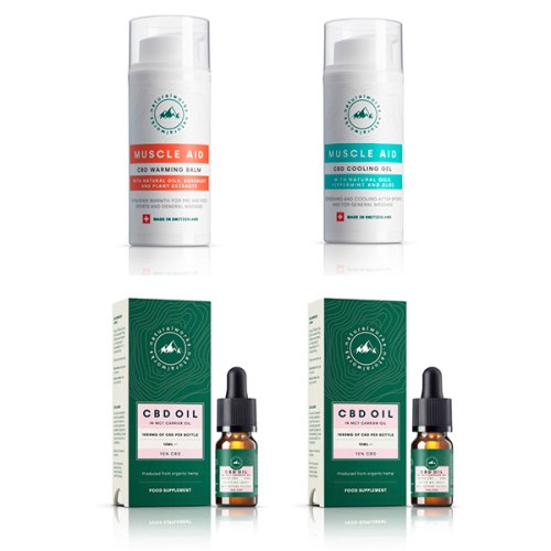 NaturalWorks 2 x 10% CBD Oil (4 month supply) with Complimentary Cooling Gel and Warming Balm