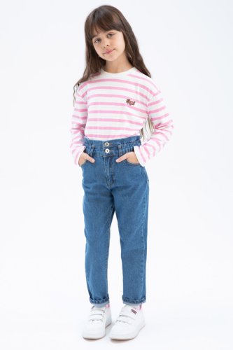 Girls Slouchy Fit Trousers - Blue