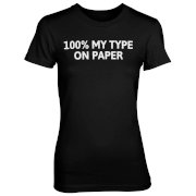 100% My Type On Paper Black T-Shirt - S - Black