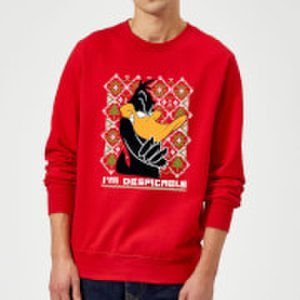 Looney Tunes Daffy Duck Knit Christmas Sweatshirt - Red - S - Red