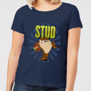 Looney Tunes Stud Taz Women's T-Shirt - Navy - M - Navy