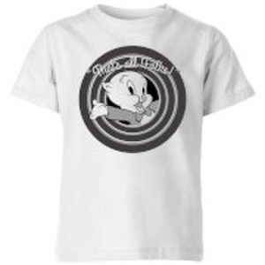 Looney Tunes That's All Folks Porky Pig Kids' T-Shirt - White - 3-4 Years - White