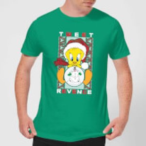 Looney Tunes Tweety Pie Tweet Revenge Men's Christmas T-Shirt - Kelly Green - S - Kelly Green