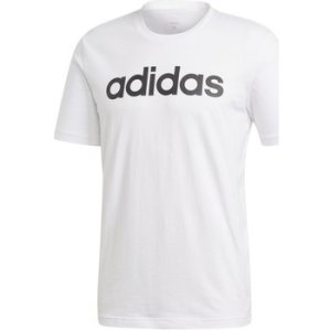 Adidas  Essentials Linear Logo  men's T shirt in White