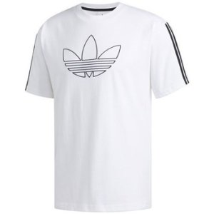 adidas  Outline Trefoil Tee  men's T shirt in White