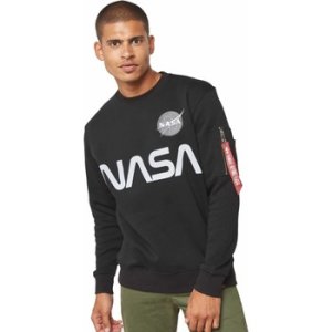 Alpha  NASA Reflective Sweatshirt  men's Sweatshirt in Black. Sizes available:UK L,UK XL,UK XXL