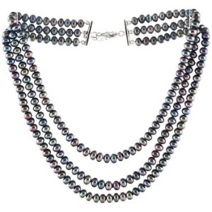 Blue Pearls  BPS 0101 Y  women's Necklace in Multicolour